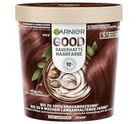 Garnier GOOD Coloration permanente pour cheveux 6.52 acajou rouge-brun - Coloration sans ammoniaque, formule végétalienne, couverture jusqu'à 100% des cheveux blancs, couleur longue durée, avec un