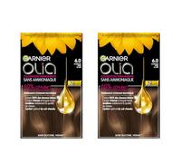 Garnier Huile Coloration Cheveux Coloration Permanente Couleur 6.0 Châtain Clair Sans Ammoniaque Parfum Délicat - 2 Teintes