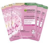 Garnier Hydra Bomb Lot de 5 masques hydratants à l'acide hyaluronique et sakura pour peaux mortes