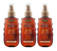 Garnier IDEAL BRONZE 3 x 150ml Huile Solaire LSF20 UVA / UVB