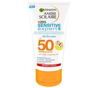 Garnier Kids Sensitive expert+ Ambre Solaire Lait Solaire pour Enfants Wet Skin SPF 50, Pénètre Rapide, Extra Waterproof, 1 Pack (1 x 150 ml)
