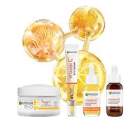 Garnier Lot de 4 kits de vitamine C Glow Booster Jour et Nuit composé d'un sérum anti-taches éclaircissant, de la vitamine C Glow Booster de soin des yeux, de la vitamine C, du sérum de nuit et de la