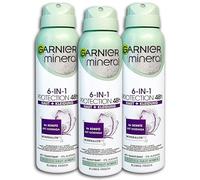 Garnier Mineral Lot de 3 déodorants en spray 6 en 1 Protection 48h 3 x 150 ml