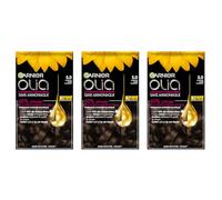 Garnier Olia - Coloration Permanente aux Huiles de Fleurs Naturelles avec Action Éclaircissante et Nourrissante, Couleur 5.0 Châtain - 3 Packs