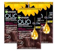 Garnier Olia Coloration Permanente Sans Ammoniaque avec Huiles de Fleurs d'origine Naturelle à Action Illuminante et Nourrissante Couleur 5.12 Châtain Froid Irisant - 3 Paquets