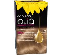 Garnier Olia Coloration permanente sans ammoniaque, avec huiles nourrissantes et naturelles, couverture complète des cheveux gris, coloration permanente, n°7.0 blond foncé, 1 pièce
