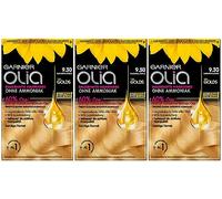 Garnier Olia Lot de 3 colorations permanentes pour cheveux Doré caramel 9,30 Blond