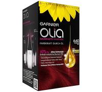 Garnier Olia Lot de 3 teintures pour cheveux rouges profonds - 6,60 cm - 60% d'huiles de fleurs pour des couleurs intenses - Sans ammoniaque