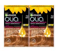 Garnier Olia Teinture Permanente pour Cheveux Sans Ammoniaque Coloration avec des Huiles de Fleurs d'Origine Naturelle à Action Illuminante et Nourrissante Couleur 7.3 Blond Doré - 2 Packs