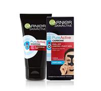 Garnier Masque Peel-Off Pure Active Charcoal, gel nettoyant enrichi en charbon et acide salicide, pour la zone T, anti-imperfections et points noirs, 50 ml