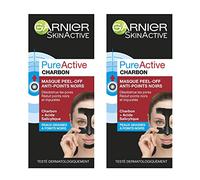 GARNIER Skin Active - Masque Peel-Off Anti-Points Noirs - Réduit les Pores & les Impuretés - Charbon & Acide Salicylique - Vegan & Cruelty Free - Zone T - Peaux Grasses à Imperfections - 50 ml