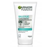 Garnier Pure Peau 3in1 Gel Nettoyant Gommage Masque facial, peau grasse avec imperfections, 150 ml
