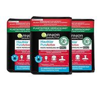 Garnier PureActive Lot de 3 nettoyants solides pour le visage avec du charbon de bois 100 g chacun, 1 paquet