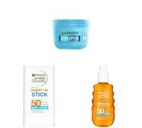 Garnier Routine Hydratation & Haute Protection UV Sensitive - Crème Sorbet Repulpante Hyaluron (85ml) + Eau Solaire Hydratante Sensitive Expert+ SPF 50 + Super UV Stick Solaire Invisible SPF 50+