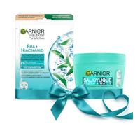 GARNIER - Salicylique - Coffret Idée Cadeau Saint-Valentin - Routine Hydratante & Matifiante - Masque Tissu Anti-Imperfections & Crème Sorbet Hydratante Fresh & Matte (85ml) - Tous Types de Peaux