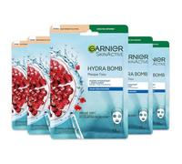 Garnier SkinActive Masques en tissu Hydra Bomb – Grenade & Acide hyaluronique – Lot 5 x 28 ml