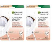 GARNIER Skin Active - Masque Visage Tissu Nutri Bomb - Nutrition Intense & Revitalisant - Lait de Coco & Acide Hyaluronique - Vegan & Cruelty Free - Peaux Sèches & Fatiguées - x1 (Lot de 2)