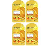 GARNIER Skin Active - Masque Yeux Booster D'Éclat - Illumine Le Contour Des Yeux - Réduit Les Cernes - Enrichi En Vitamine C, Glycérine & Acide Hyaluronique - Vegan & Cruelty Free - Tissu Compostable