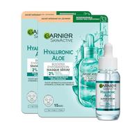 Garnier - Skin Active - Routine Hydratante & Repulpante - Masque Tissu Booster D'Hydratation + Super Sérum Repulpant - Acide Hyaluronique & Aloe Vera - Vegan & Cruelty Free - Peaux Sèches & Sensibles