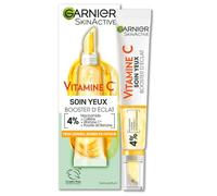 GARNIER Skin Active - Soin Yeux Booster D'Éclat - Réduit Les Cernes & Signes De Fatigue - Niacinamide, Caféine, Vitamine C, Poudre De Banane - Vegan & Cruelty Free - Tous Types de Peaux - 15 ml