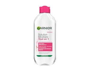 GARNIER Skin Active - Solution Micellaire Tout-En-1 - Nettoie, Démaquille & Hydrate - Micelles & Glycérine Hydrantante - Sans Parfum - Visage, Yeux, Lèvres - Peaux Sèches & Sensibles - 400 ml