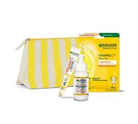 Garnier Skin Active - Trousse Routine Éclat Visage à la Vitamine C - Sérum Anti-Taches 30 ml + Soin Yeux 15 ml + Masque Tissu Hydratant - Illuminateur, Hydratant, Anti-Cernes - Peaux Ternes