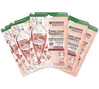 Garnier SkinActive 2 Million Probiotics Lot de 5 masques réparateurs pour le visage contre les peaux sèches, ternes et mates, pour plus de brillance et d'hydratation