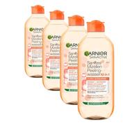 Garnier SkinActive Eau exfoliante douce pour éliminer les restes de maquillage et les peaux mortes 400 ml (Lot de 4)