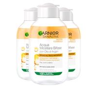 Garnier SkinActive - Eau Micellaire Biphasée à l'huile d'argan - Démaquillant pour le visage, les yeux et les lèvres - Élimine le maquillage waterproof - Hydrate sans rinçage - 3 flacons de 100 ml