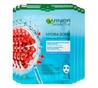Garnier SkinActive Hydra Bomb Masque Visage Super Hydratant et Repulpant en Tissu avec Grenade et Acide Hyaluronique Formule Vegan - 6 Masques Jetables