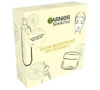 Garnier SkinActive Kit de soin du visage à la vitamine C, kit cadeau avec eau micellaire, masque en tissu, sérum anti-taches et hydratant pour un teint éclatant