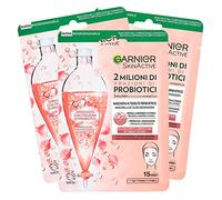 Garnier SkinActive Masque Probiotique pour le Visage pour Tous les Types de Peau, Biodégradable, Hydratant, avec Acide Hyaluronique, Lot de 3 avec 1 Application par Pack