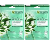 Garnier - SkinActive - Masque Tissu Hydra Bomb - Hydratant et Rééquilibrant - Peaux Normales à Mixtes (Lot de 2)