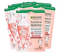 Garnier SkinActive Masque Visage Réparateur 2 Millions de Fractions de Probiotiques Pour Tous Les Types de Peau Biodégradable Hydratant Avec Acide Hyaluronique - 5 Paquets de 1 Application Chacune