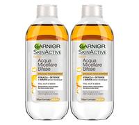 Garnier SkinActive Micellar Eau Biphasée Maquillage Imperméable Démaquillant Démaquillant Hydratant Sans Rinçage Visage Yeux Lèvres avec Formule Sans Parfum 2 Flacons de 400