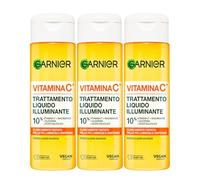 Garnier SkinActive Soin liquide pour peau uniforme, lisse et éclatante avec vitamine C, convient aux peaux sensibles, formule végétalienne, 3 flacons de 120 ml