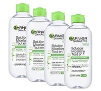 Garnier - SkinActive - Solution Micellaire Tout en Un - Peaux Mixtes et Sensibles - Grand Format - Lot de 4 x 400 ml