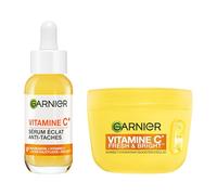 GARNIER - SkinActive Vitamine C - Crème Sorbet Hydratante Fresh & Bright (85 ml) + Sérum Jour Vitamine C (30 ml) - Réduit Les Taches Brunes, Unifie & Boost l’Éclat du Teint - Tous Types de Peaux