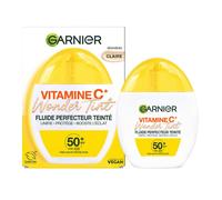 GARNIER - SkinActive Vitamine C - Fluide Perfecteur Teinté Wonder Tint SPF50+ - Soin Teinté Visage Protecteur - Unifie, Hydrate & Réduit les Taches Brunes - Tous Types de Peaux - Teinte Claire - 40 ml