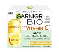 Garnier Soin de jour à la vitamine C pour un teint éclatant, tonifiant et hydratant contre les peaux fatiguées et irrégulières, Bio Glow, 50 ml