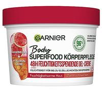 Garnier Soin du corps rafraîchissant pour peaux sèches, beurre corporel à la pastèque et à l'acide hyaluronique, pour jusqu'à 48 heures d'hydratation, super aliment corporel, 1 x 380 ml