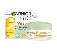 GARNIER - Soin Hydratant Éclat à la Vitamine C Bio, Texture Légère et Fraîche (Pot 50mL) - Le Lot De 3