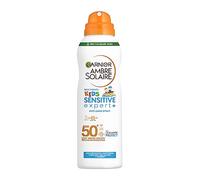 Garnier Spray Solaire SPF 50 Enfant Imperméable et Anti-Sable Ambre Solaire Kids Sensitive expert+ Spray Anti Sable FPS 50+ 1 x 150 ml