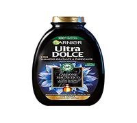 Garnier Ultra Dolce Shampooing au charbon magnétique hydratant et purifiant 94 % d'origine naturelle pour peau grasse et longueur sèche, sans silicone, 300 ml