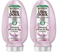 Garnier Ultra Doux - Après-Shampooing Lissant Douceur & Brillance à l'Infusion d'Eau de Riz - Cheveux Rebelles et Indisciplinés - 200 ml (Lot de 2)