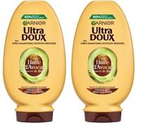 Garnier Ultra Doux - Après-Shampooing pour Cheveux Secs, Bouclés à Crépus - À l'Huile d'Avocat et Beurre de Karité - Texture Crémeuse et Onctueuse - 360 ml - Homme & Femme (Lot de 2)