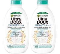 Garnier Ultra Doux - Délicatesse d'Avoine - Shampooing & Démêlant 2-en-1 pour Enfants - Cheveux & Cuir Chevelu Délicats - Au Lait d'Avoine Bio et à la Crème de Riz - Hypoallergénique - 400 ml