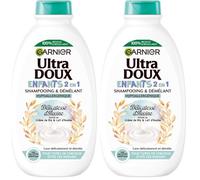 Garnier Ultra Doux - Délicatesse d'Avoine - Shampooing & Démêlant 2-en-1 pour Enfants - Cheveux & Cuir Chevelu Délicats - Au Lait d'Avoine Bio et à la Crème de Riz - Hypoallergénique - 300 ml