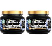 Garnier Ultra Doux - Masque Hydratant & Équilibrant au Charbon Magnétique & Fleur de Nigelle - Pour Cheveux Normaux à Gras - 340 ml (Lot de 2)