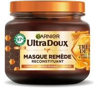 Garnier Ultra Doux - Masque Remède Reconstituant - Enrichi En Gelée Royale, Miel & Propolis - Pour Cheveux Fragiles & Cassants - Sans Parabène - Trésors De Miel - 340 Ml[Z738]